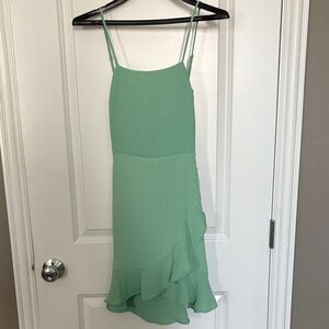 Chic Asymmetrical Mint Green Dress